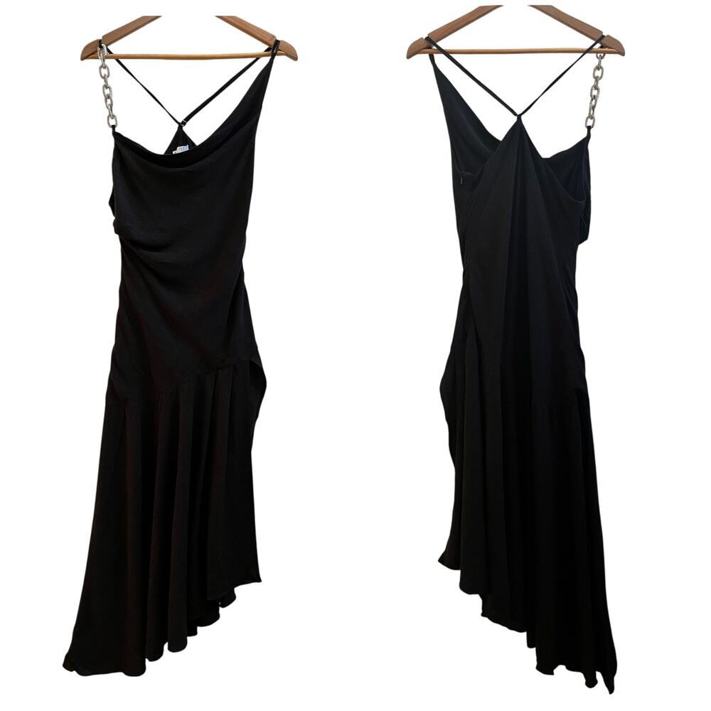 Giuseppe Di Morabito Asymmetric Hem Side High Slit Rhinestone Strap Dress 00 - Picture 8 of 14